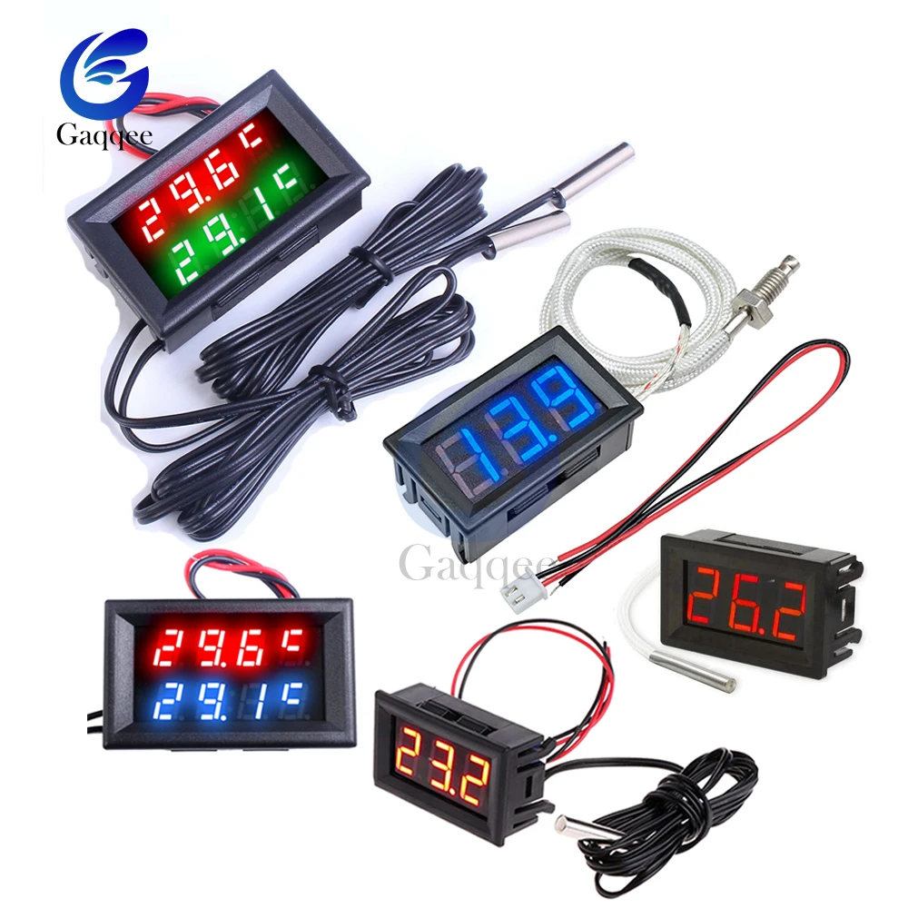 4 Digit DC 4V 28V 0.28 inch LED Dual Display Digital Thermometer w