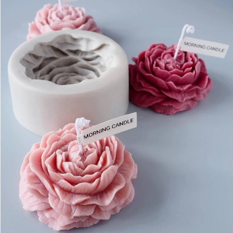 3D Large Peony Silicone Candle Mold DIY Handmade Creative Flower