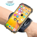 Wristband Running Phone Holder for iPhone for Samsung for Huawei 180º Rotatable Sport Armband Workout Forearm Holder Jogging