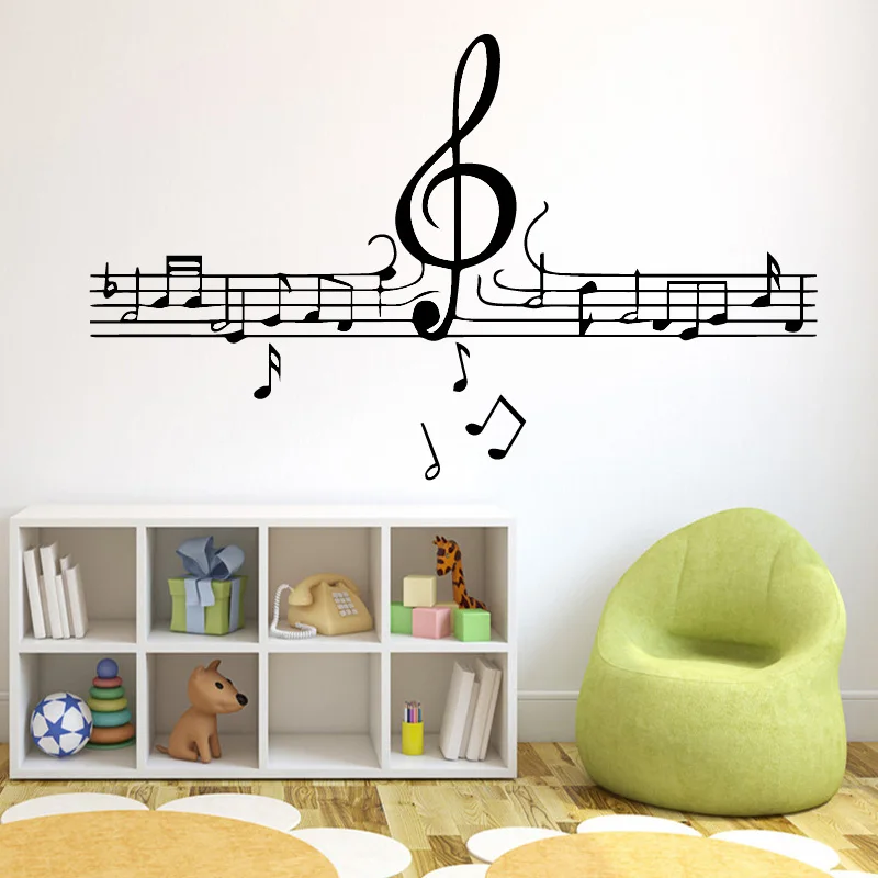 קנו עיצוב הבית | Musical Notes Wallpaper Home Decoration Wall Sticker For  Kids Rooms Wall Decoration Murals