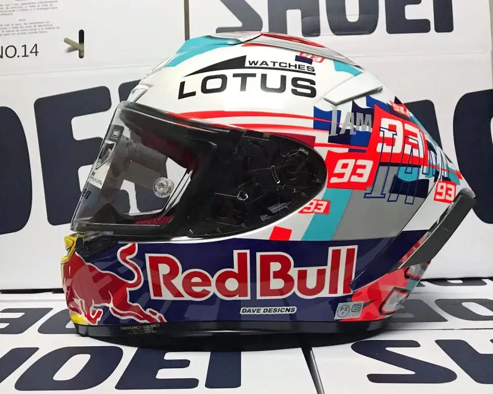 shoei lotus red bull