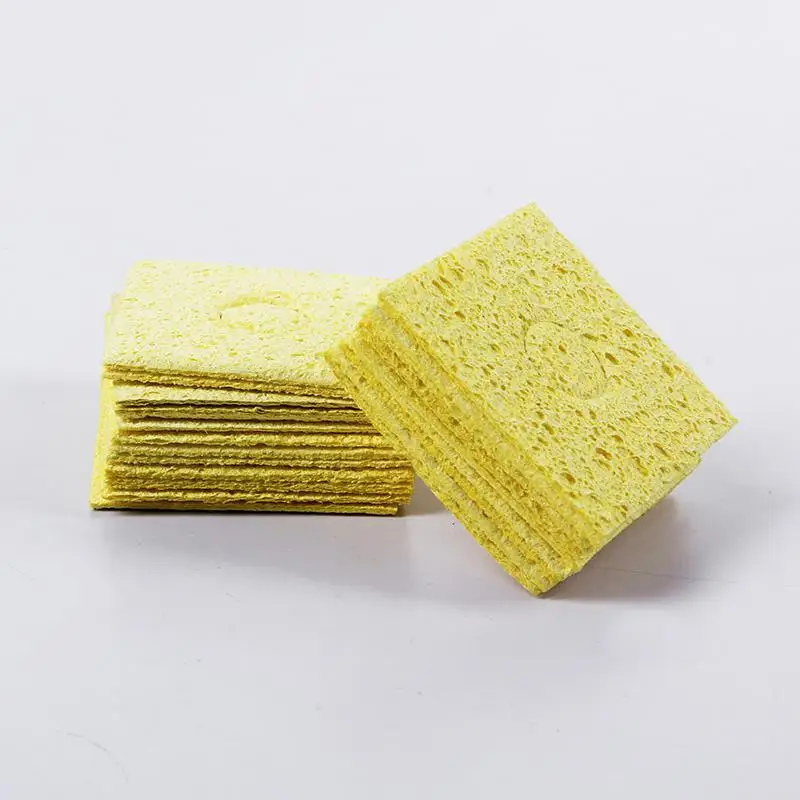 Color: 100Pcs Soldering 10/20/50/100pcs Soldering Iron Sponge Electric Welding Cleaner Cleaning Pads Electric Welding Iron Tools 