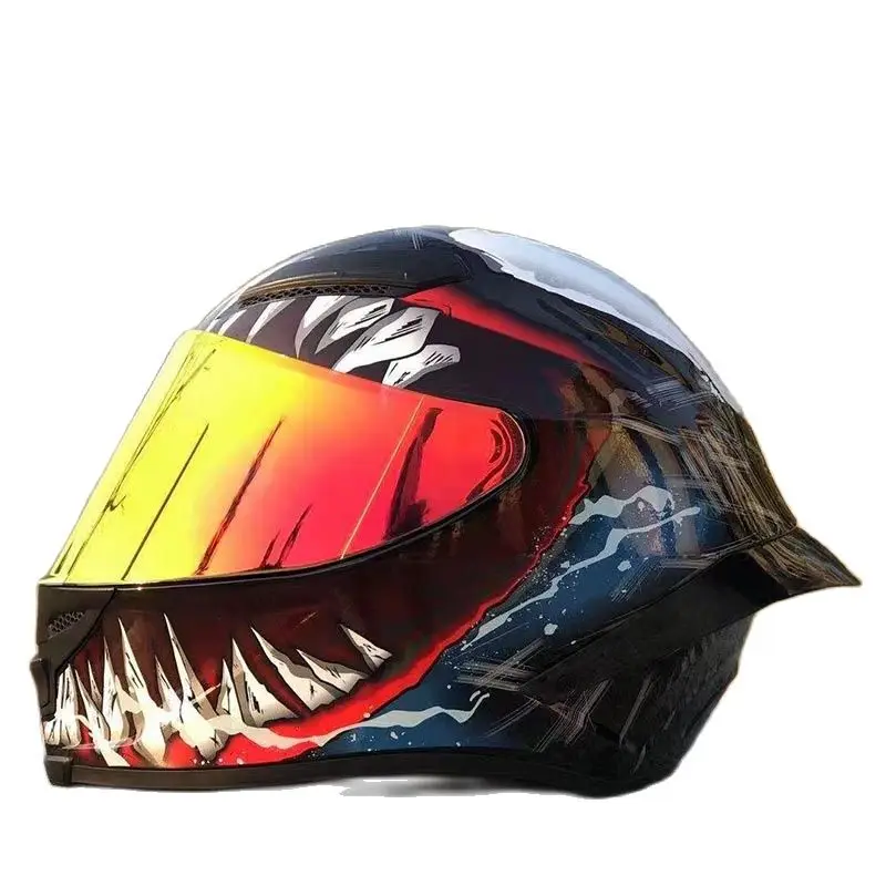 gold visor motorcycle helmet