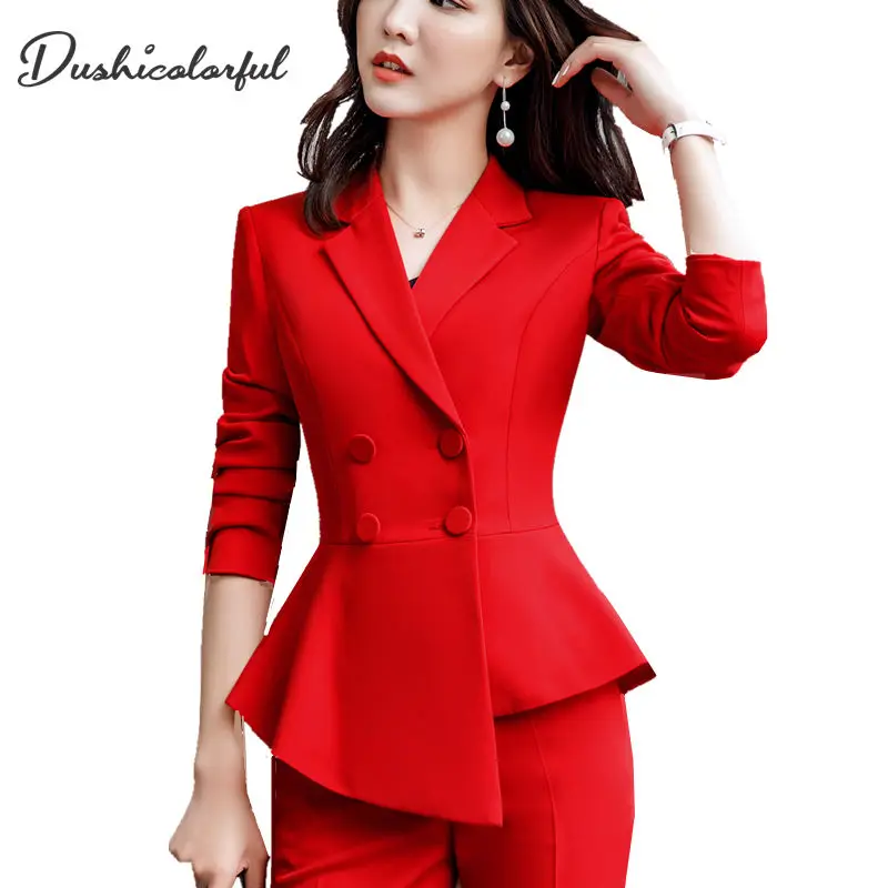 Women Red Blazer Slim Spring Autumn New 