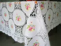 Exquisite long old hand cross embroidered tablecloth full Hand Embroidered Crochet Cotton cover cloth 165x305cm collection preview-4