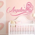 Posh Personality Script Name With Butterfly Wall Sticker Nursery Girls Decal Bespoke Custom Made Vinyl Adhesive DIY Decor Z634 preview-2