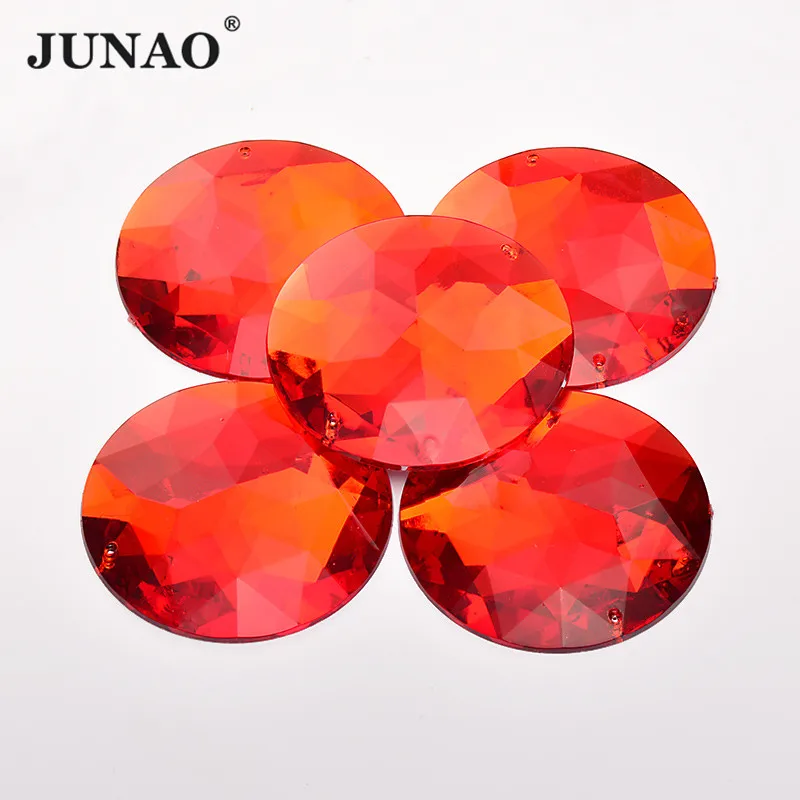 JUNAO 20pcs 52mm Large AB Crystal Rhinestone Round Big Strass