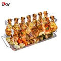Vertical BBQ Grill Smoker Stand Barbecue Rack Chicken Roaster Drip Pan Stainless Steel Kitchen Accessories Camping Gadgets Tools preview-1