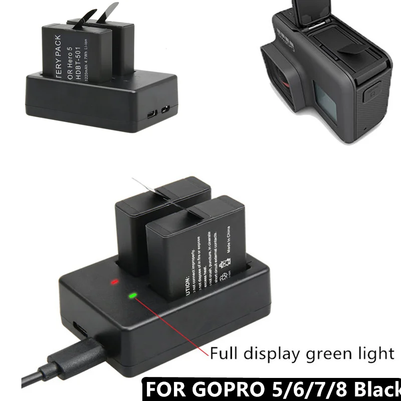 GoPro HERO8 Black + Chargeur Double + Batterie - Caméra sportive