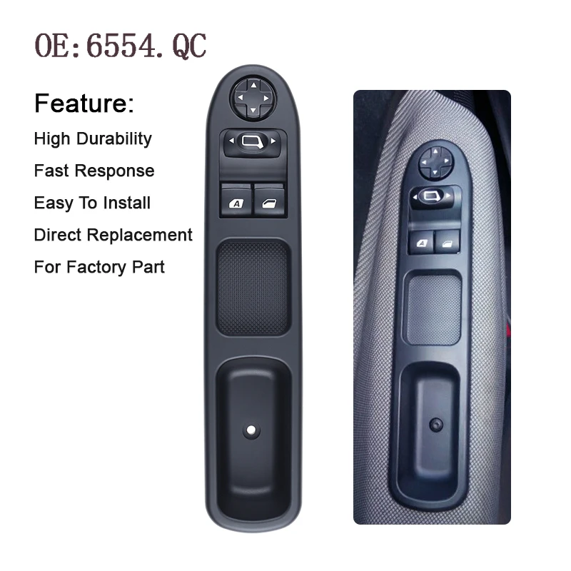 4pins Window Control Switch Electric Power Passenger Side For Peugeot 207  6490.HQ 6490HQ 6554.HJ 6554HJ 6554.QL 6554.ZL 6554.E3 - AliExpress