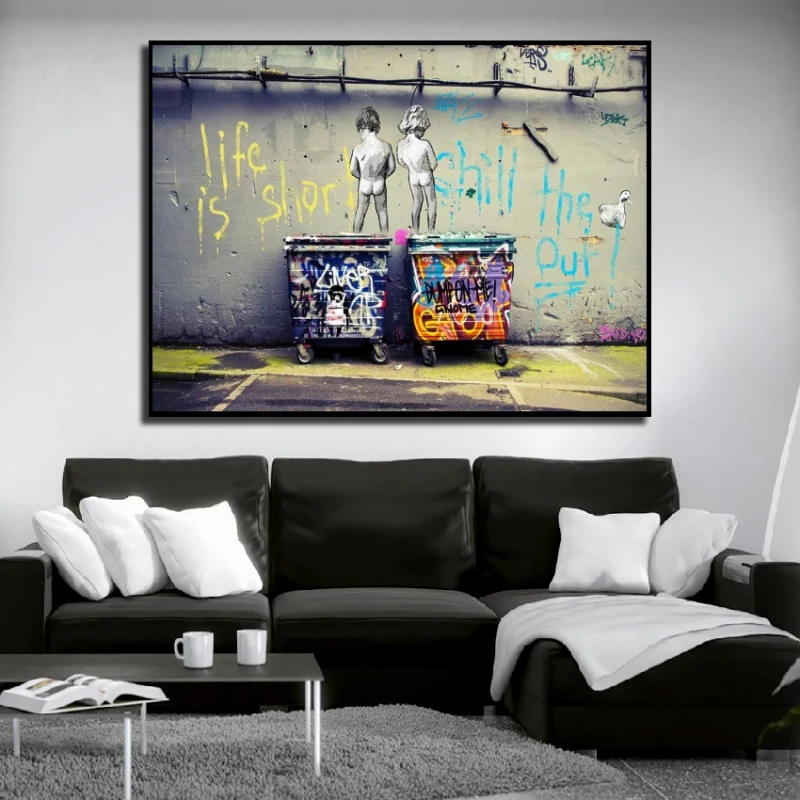 tornado retort bulge Cumpără Produse decorative pentru casă | Banksy Street Art "Life Is Short  Chill The Duck Out" Posters And Prints Graffiti Canvas Painting Wall  Pictures For Home Decor