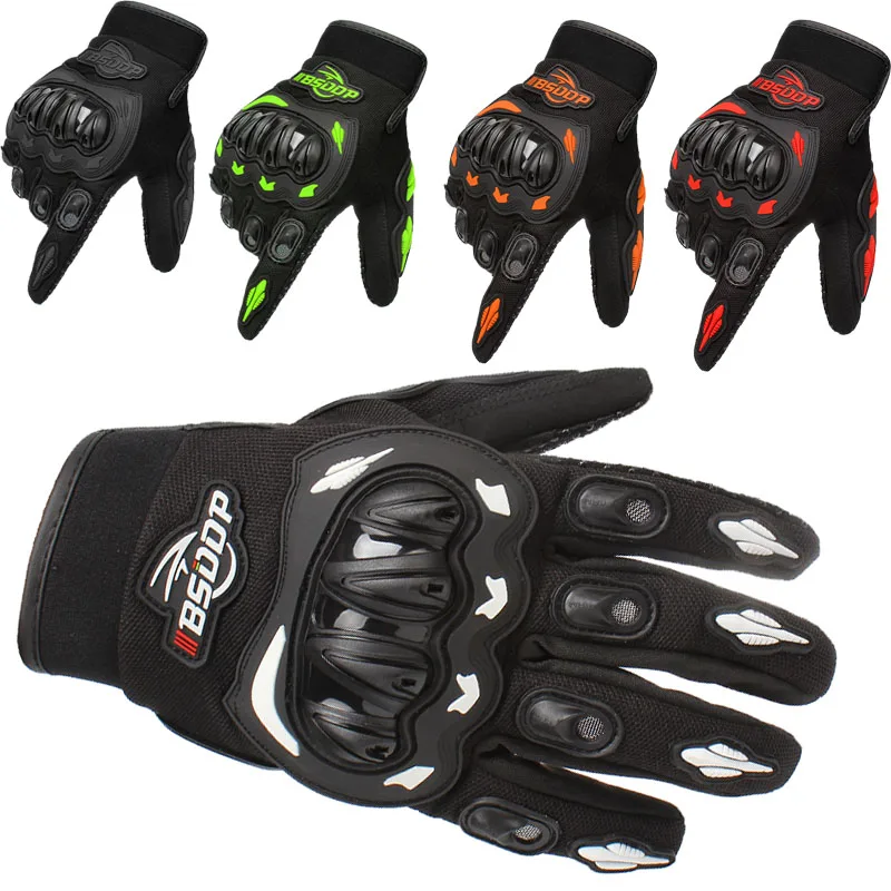 black motorbike gloves