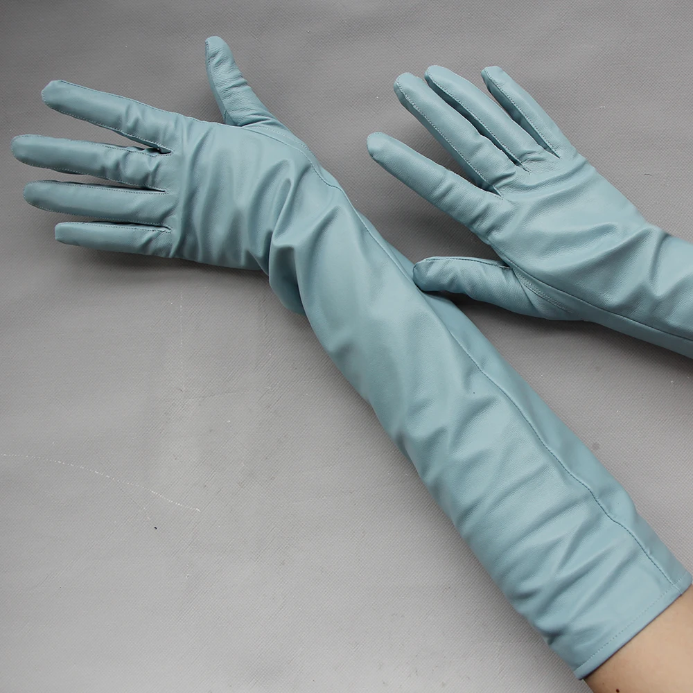 womens light blue gloves