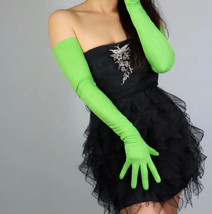 green long gloves costume