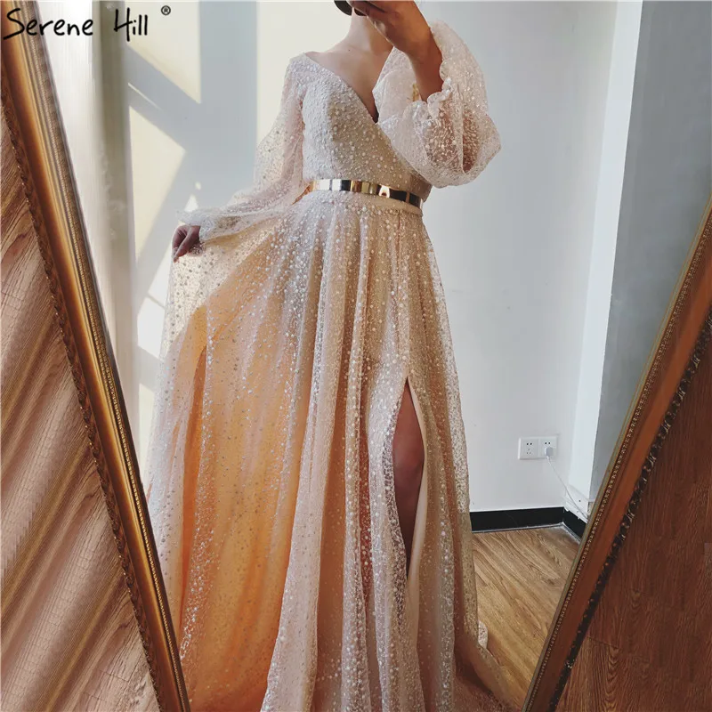 Serene Hill Champagne V-Neck Latern 