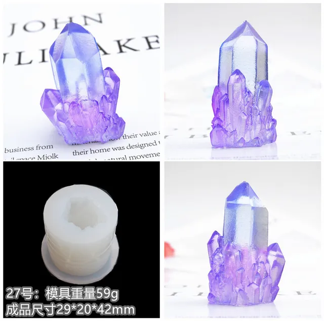 Crystal Cluster Mold Silicone Epoxy Resin Mold DIY Rockery Candle Glue  Dropping Mould Clay Fondant Moule Silicone Resine Epoxy