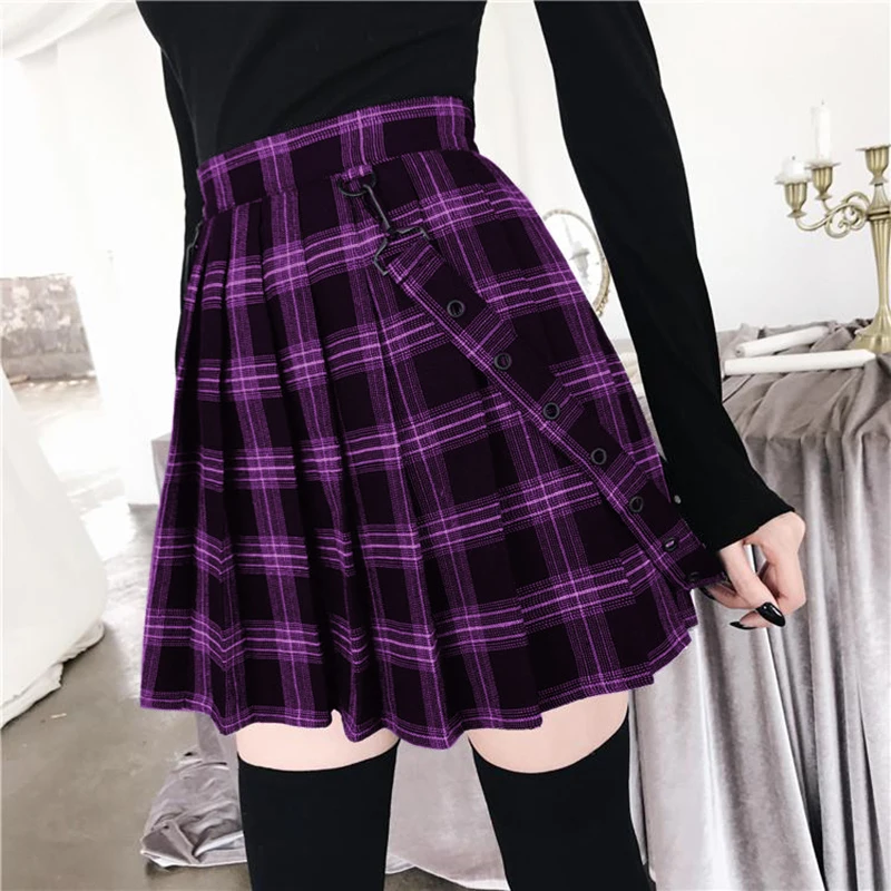 suspender plaid dress