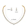 WEIMANJINGDIAN Brand Round Cut Cubic Zirconia CZ Crystal Necklace and Earrings Wedding Bridal Banquet Prom Jewelry Sets preview-2