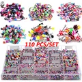110pcs Mixed Styles Eyebrow Navel Belly Lip Tongue Nose Piercing Bar Ring Labret Barbell Studs Tunnel Piercings Body Jewelry