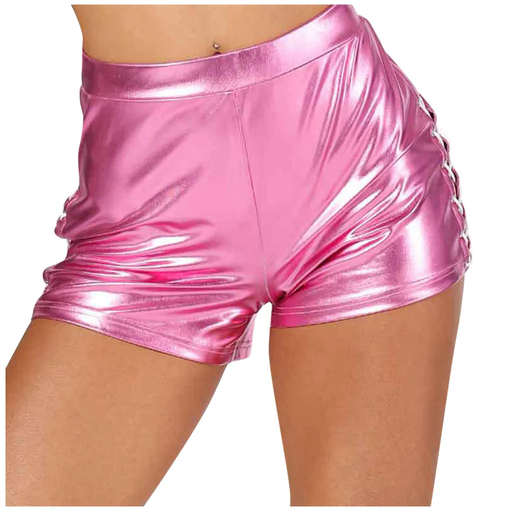Shorts Women Fashion Leather Strap Mid 