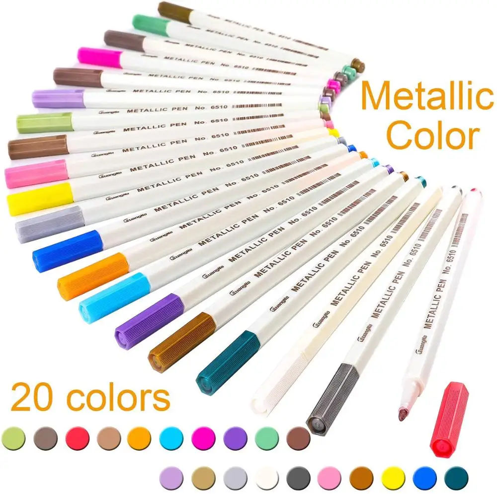 12 Colors Metallic Marker Pen Medium Point Metallic Markers for