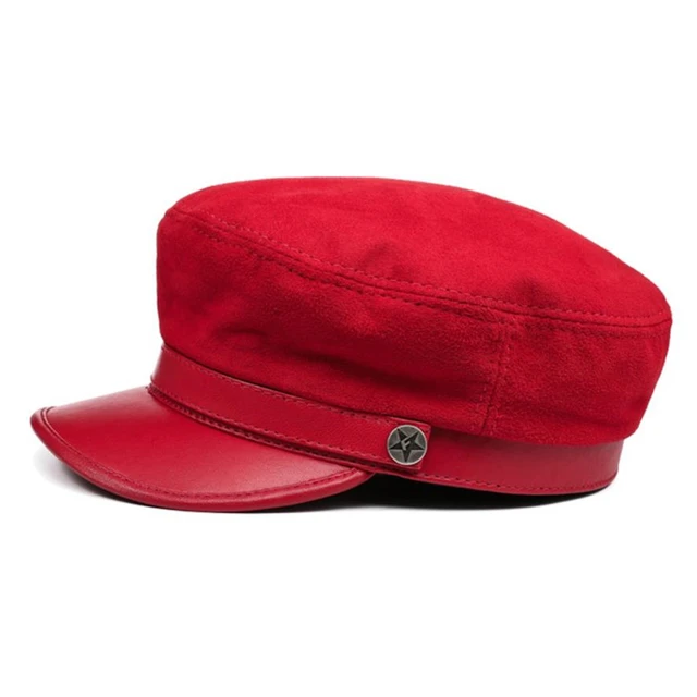 mens red newsboy hat