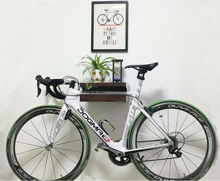 road bike on wall