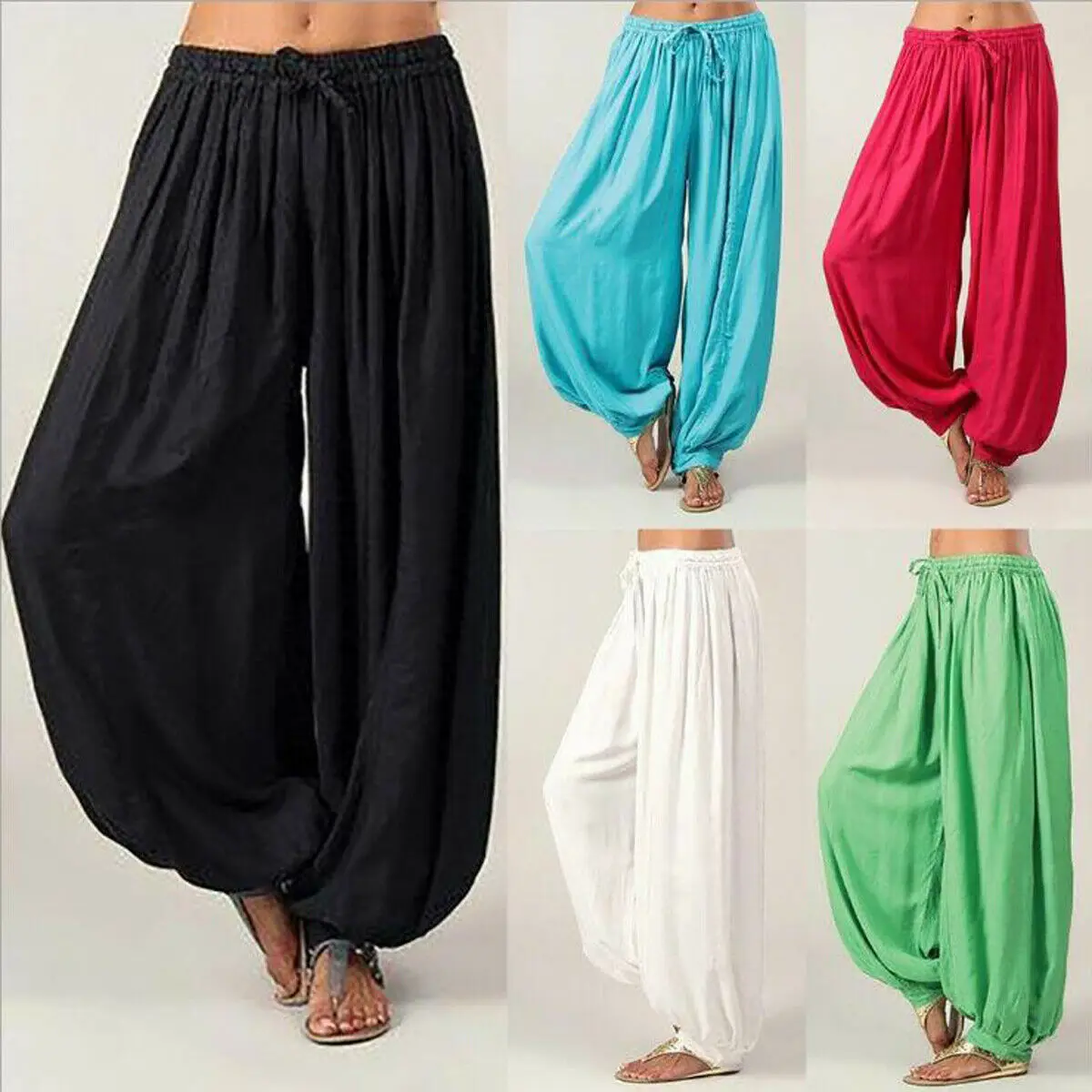 Men Women Long Harem Pants Baggy Yoga 