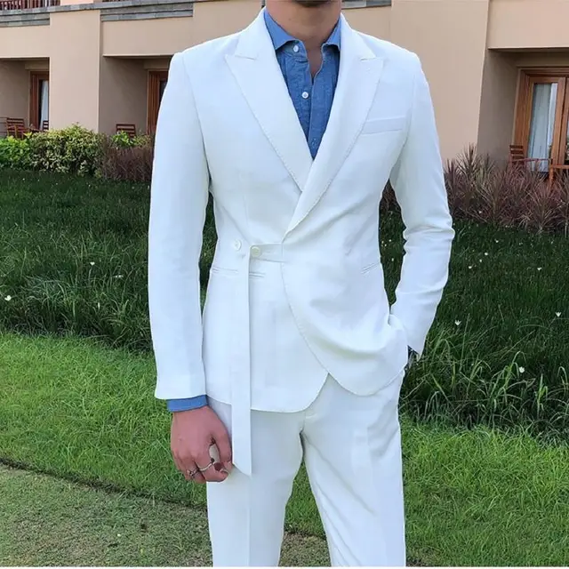 white 2 piece suit