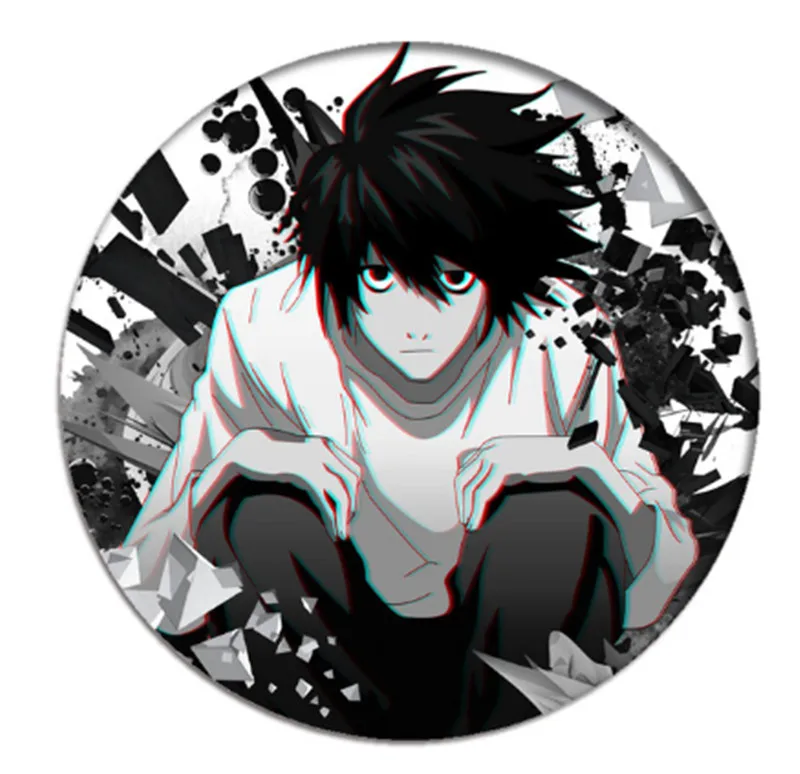 Anime death note cosplay crachá broche l · lawliet assassino yagami luz  pinos emblemas para mochilas presente das crianças