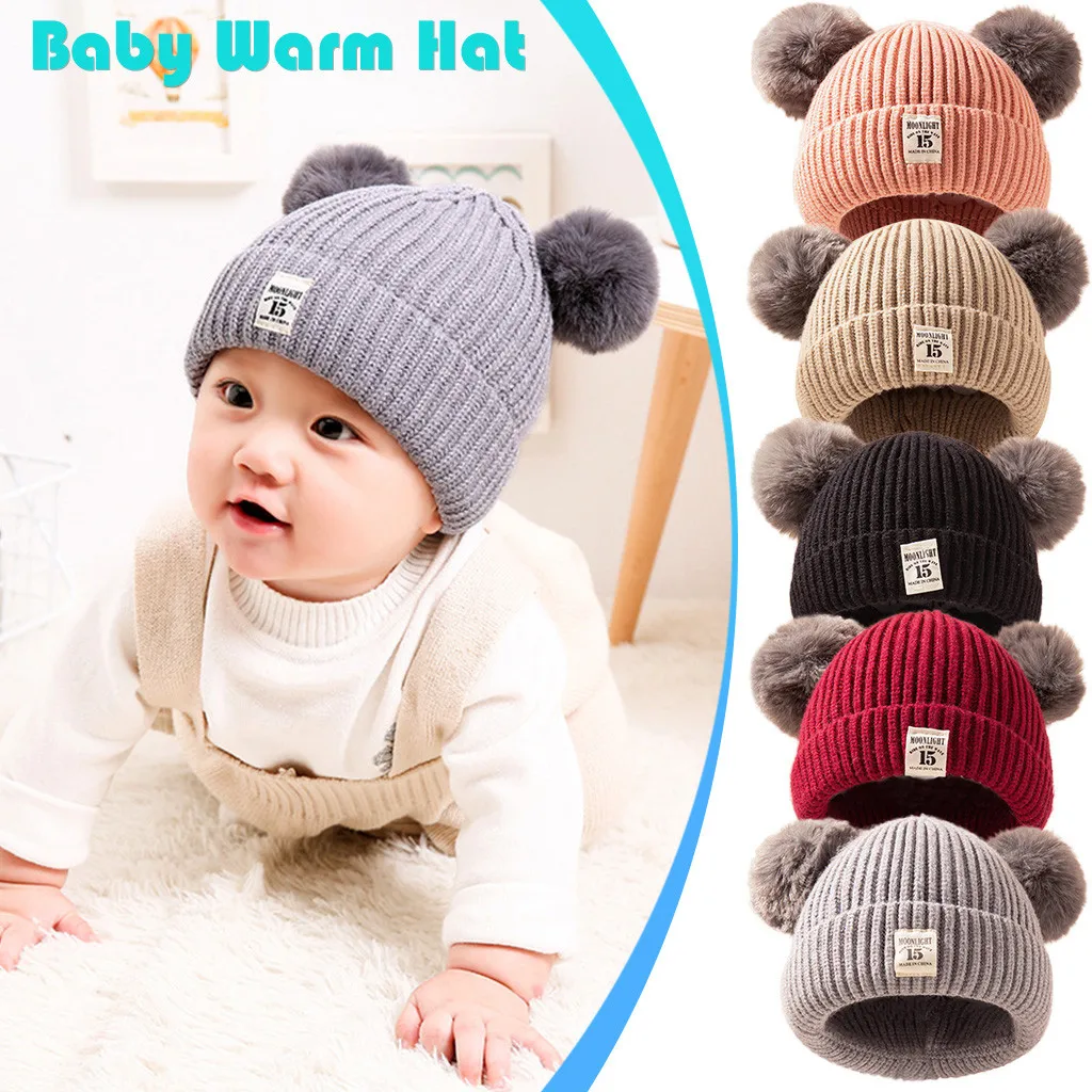Baby Infant Hat Kids Beanie Pom Pom 