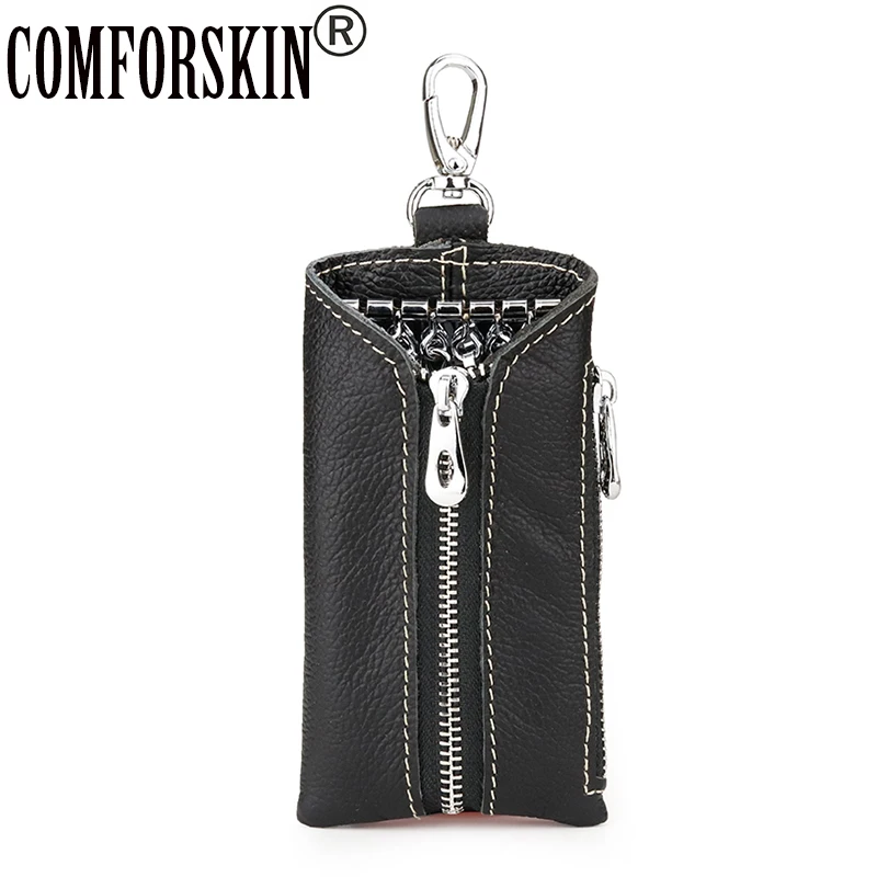 High Quality Wallet Leather Bag Handbag Purse Keychain Keyring Key Ring Row  Organizer 6 Hooks Clasp