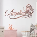 Posh Personality Script Name With Butterfly Wall Sticker Nursery Girls Decal Bespoke Custom Made Vinyl Adhesive DIY Decor Z634 preview-1