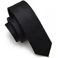 Black Simple Clip on Tie Security Tie Doorman Steward Matte Black Funeral Tie for Men Women Students preview-6