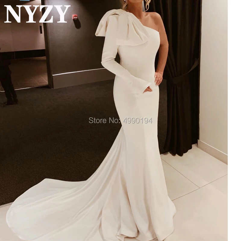 White Evening Dress NYZY E219 One Long 