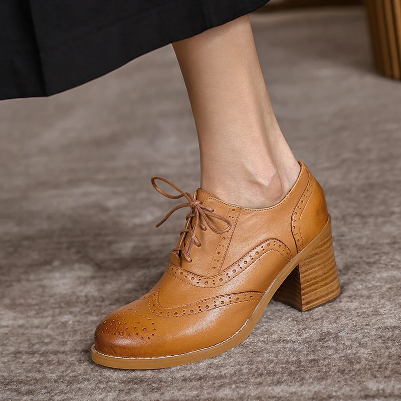 Women's High Heels Oxford Shoes Woman 