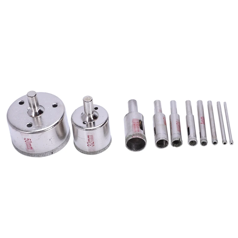 10Pcs Diamond Hole Saw 3-50mm Drill Bit 
