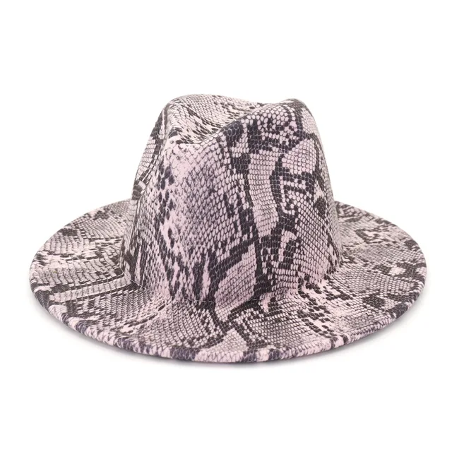 snake print fedora hat