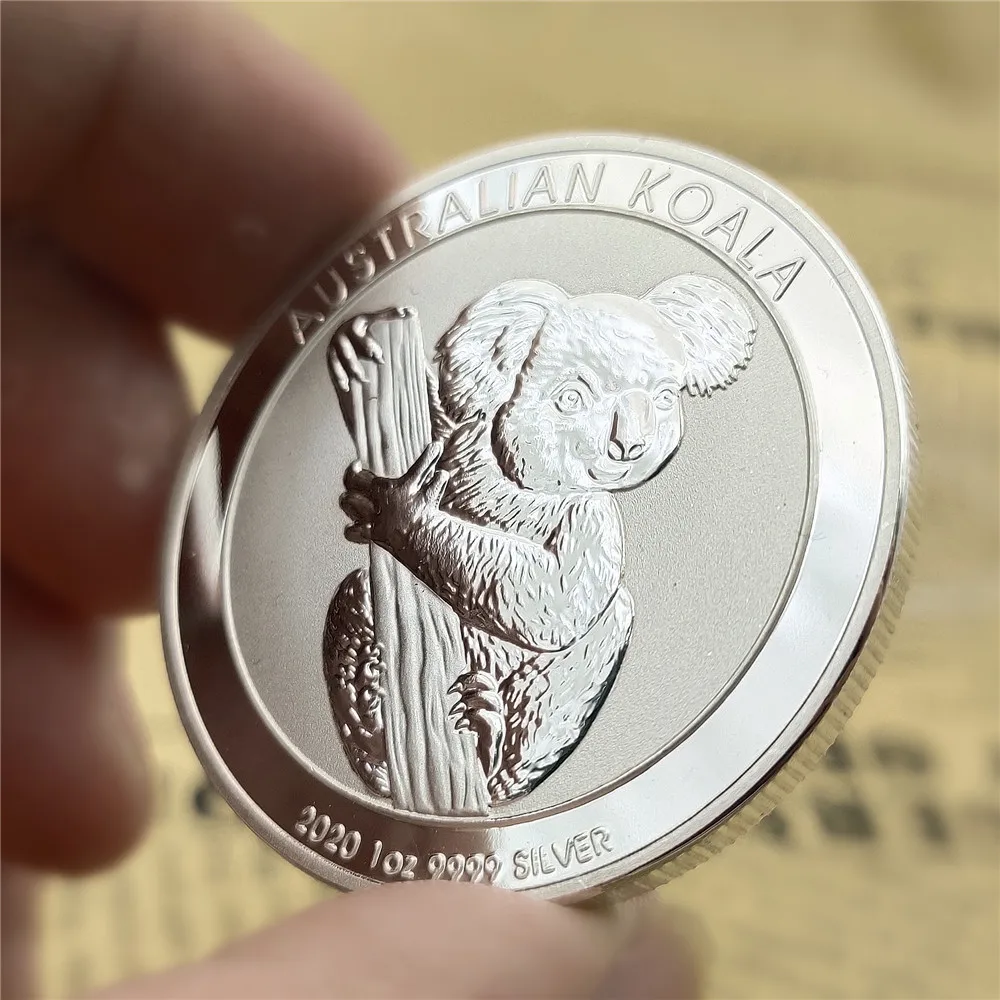 Non-Magnetic Australia Animal Silver Elizabeth Coins  KOALA + KOOKABURRA +SPIDER+ KANGAROO Souvenir Gifts Drop shipping-animated-img