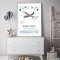 Cartoon Plane Islamic Wall Art Print Nursery Poster Little Muslim Canvas Painting Arabic Wall Pictures For Kids Boys Room Decor preview-3