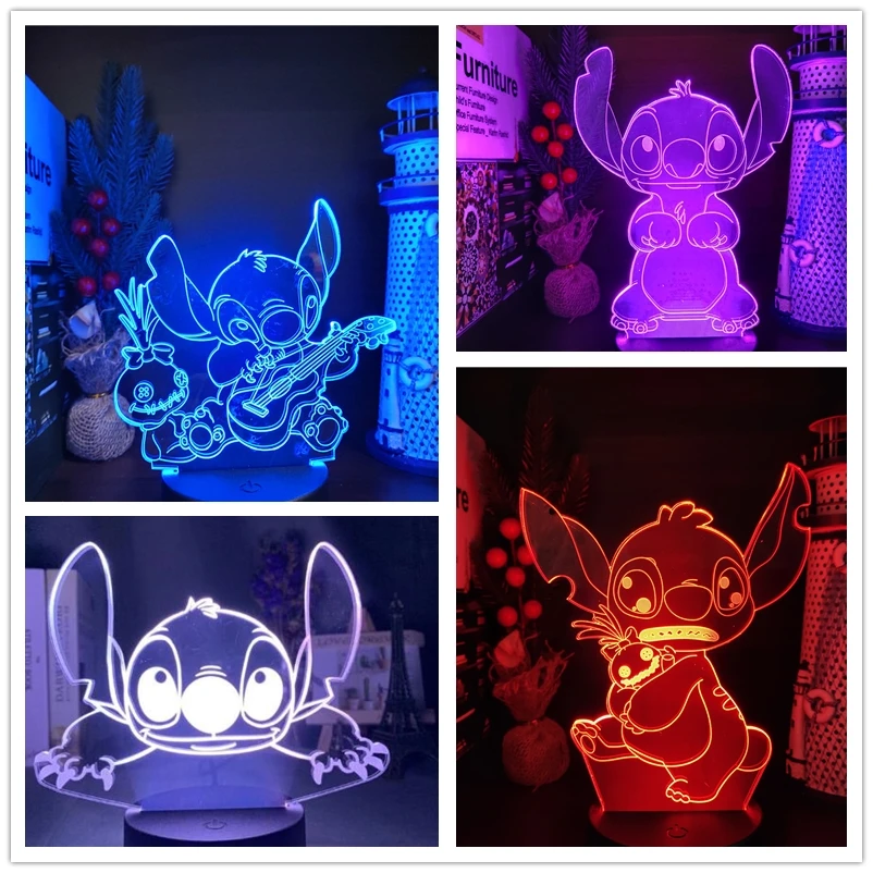 Disney Stitch Anime Figure LED Desk Lamp with Pencil sharpener