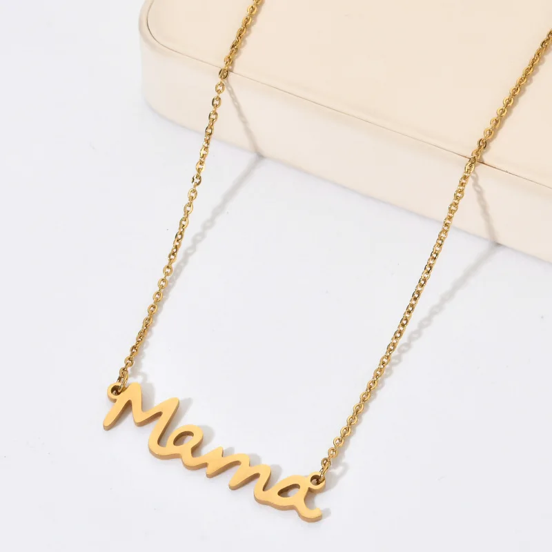 Custom Name Necklace Pendant Necklace for Women Stainless Steel Mama Names Letters Necklaces & Pendants Gift for Mother