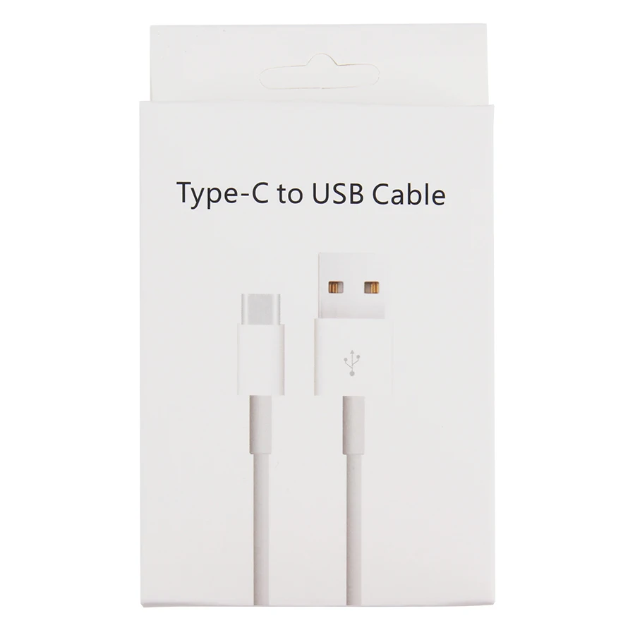 קנו משחקי וידאו | White Cardboard Paper Box for Type-C Data Line Fast Charging Cable Packing Retail Box With Hang Hole Package For USB Type C Wire