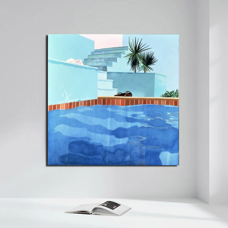 Swimming Pool David Hockney Canvas Painting Posters Prints Marble Wall Art Painting Decorative Picture Modern Home Decoration-animated-img