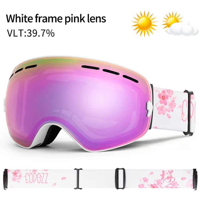 pink ski glasses