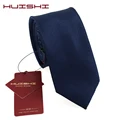 HUISHI 8CM 8 Styles Men's Solid Dark Blue Color Neck Tie 6cm Waterproof Jacquard Necktie Daily Wear Cravat Wedding Party For Men preview-4
