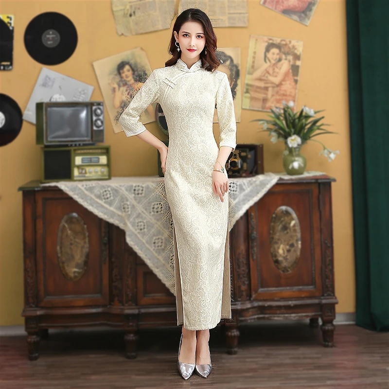 white cheongsam