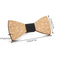 Fine Unique Wooden Bow Tie For Men Unisex Geometric Carved Wooden Neck Ties Adjustable Strap Vintage Bowtie Gravata Corbatas HOT preview-5