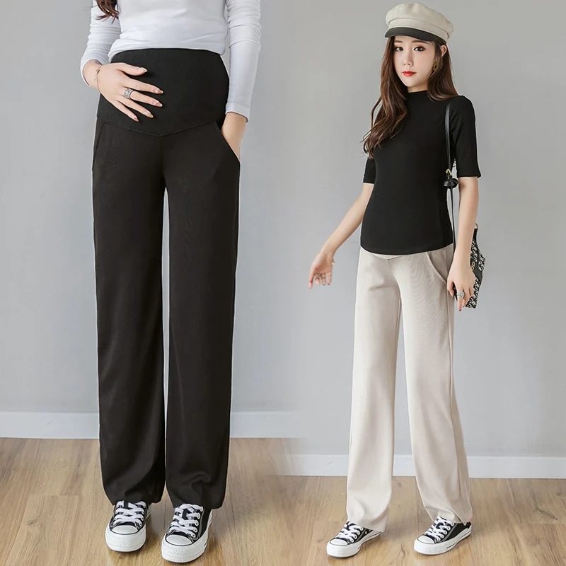 maternity work pants pregnancy pants extender maternity office wear  clothing fashion maternity trousers adjuster premama clothes Color: khaki,  Maternity Size: L