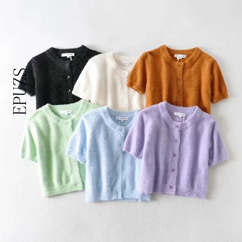 Sweater women cardigan short sleeve 